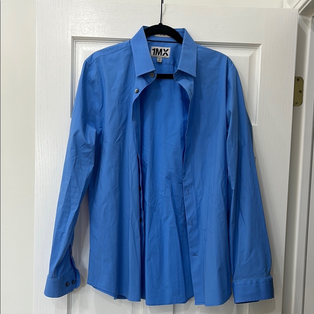 Express Men's Blue Dress Shirt